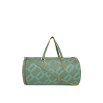 Green Printed Vegan Leather Duffel Bag