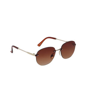 Unisex Brown Round Sunglasses with UV Protected Lens