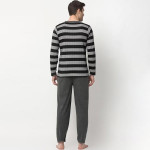 Men Black Striped Night suit