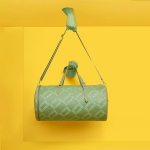 Green Printed Vegan Leather Duffel Bag